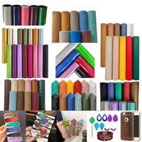 5 10pcsset solid color leather pu fabric material faux leather wholesale diy earrings hair clips handbags phone case
