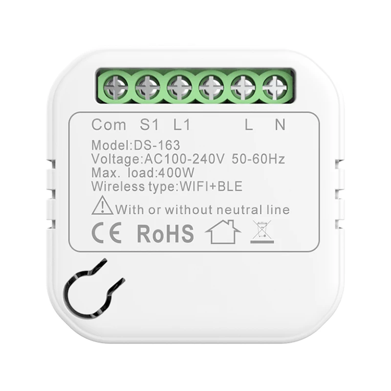 

Tuya Smart Switch WiFi Mini Size Without / With Neutral Wire Version APP Remote Timing DIY Breaker Works With Alexa Google Home