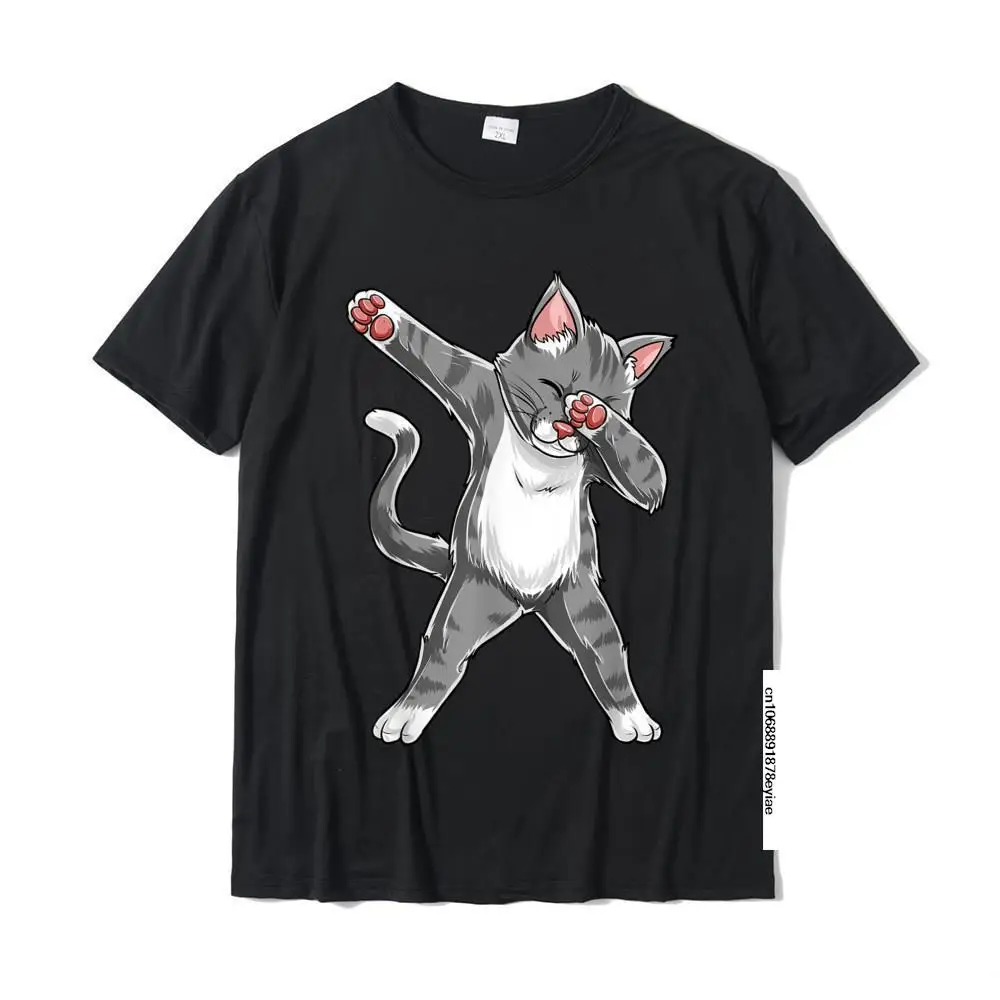 

Dabbing Cat Funny Boys Kids Girls Kitty Kitten Dab Dance T-Shirt Cotton Tops Shirt For Men Casual T Shirts Design Fashionable