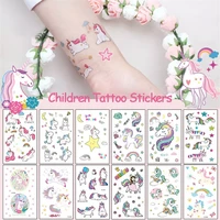 7 5x12cm waterproof temporary tattoo sticker unicorn children tattoo paste on face arm leg for children body temporary sticker