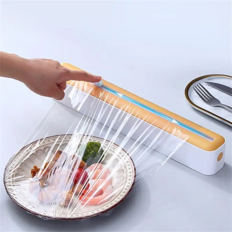 

Kitchen Wall-mounted Film Cutting Box Home Cling Food Plastic Wrap Suction Cup Plastic Wrap Cutter Food Preservation Accessories