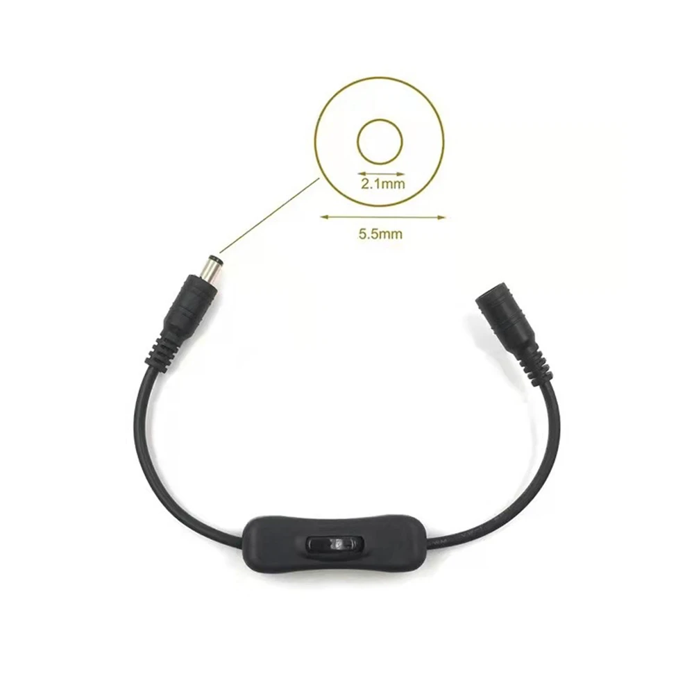 304 Switch Cable With ON/OFF panel przełączników Extension Toggle for LED Strip Light Power Supply Line Durable