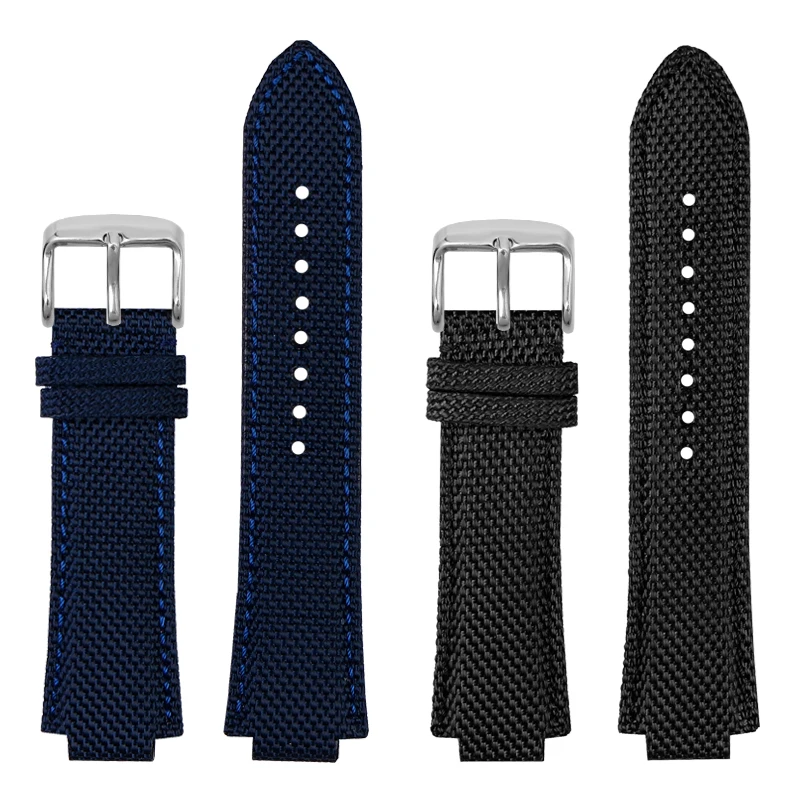 

For Casio Edifice Series GST-B400 EFB-680 ECB-10D Nylon Canvas Leather Bottom Watchband Watch Band Silicone Strap 26*14 Bracelet