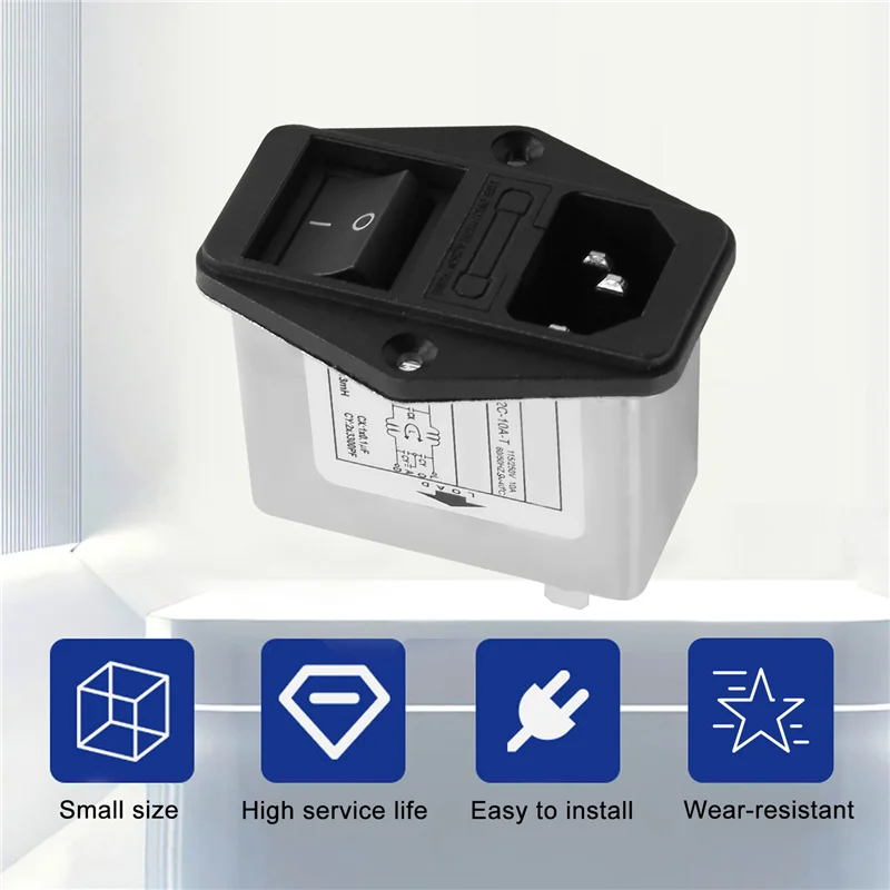 Наконечники для пайки IEC 320 C14 фильтр EMI + лодочный выключатель держатель