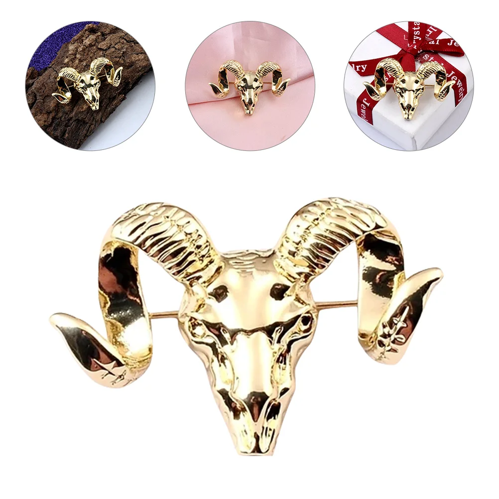 

Man Suits Men Lapel Pin Jewerly Set Goat Jewelry Ornament Sets Brooch European Fashion Sheep