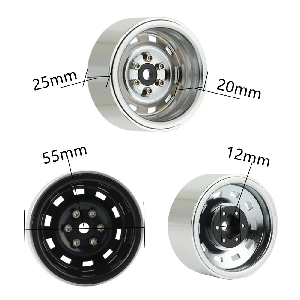 4Pcs 1.9 inch Metal Beadlock Wheel Rims Hub Set for 1/10 SCX10 90046 AXI03007 Traxxas TRX4 D90 RC Rock Crawler Car Parts - купить по