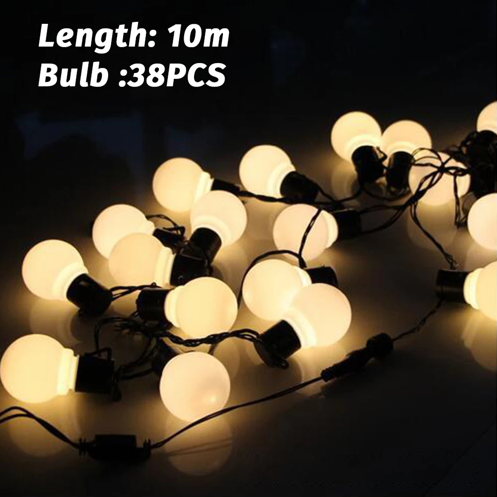 

10M Holiday Cafe Romantic Party LED Bulb String Indoor Outdoor Connectable Warm White IP44 Waterproof Hanging Home Decor