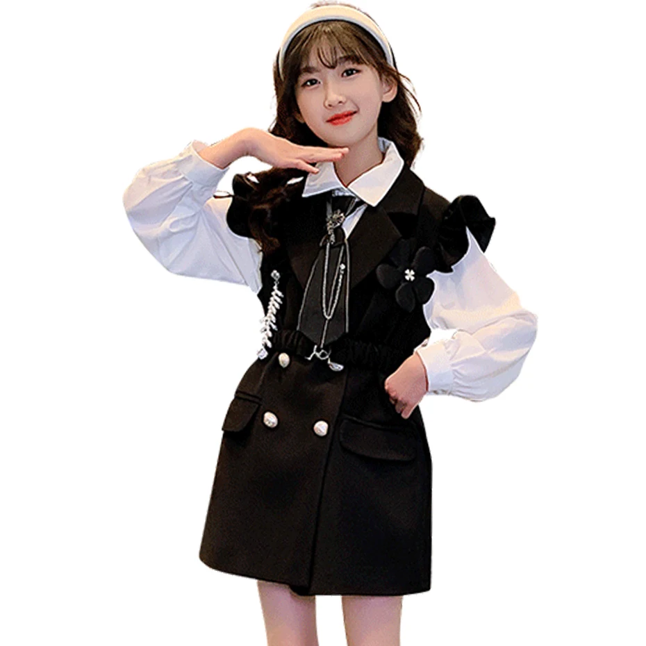 

Kids Clothes Blouse + Dress Teenage Girls Clothing Casual Style Girls Clothing Sets Spring Autumn Costumes For Children