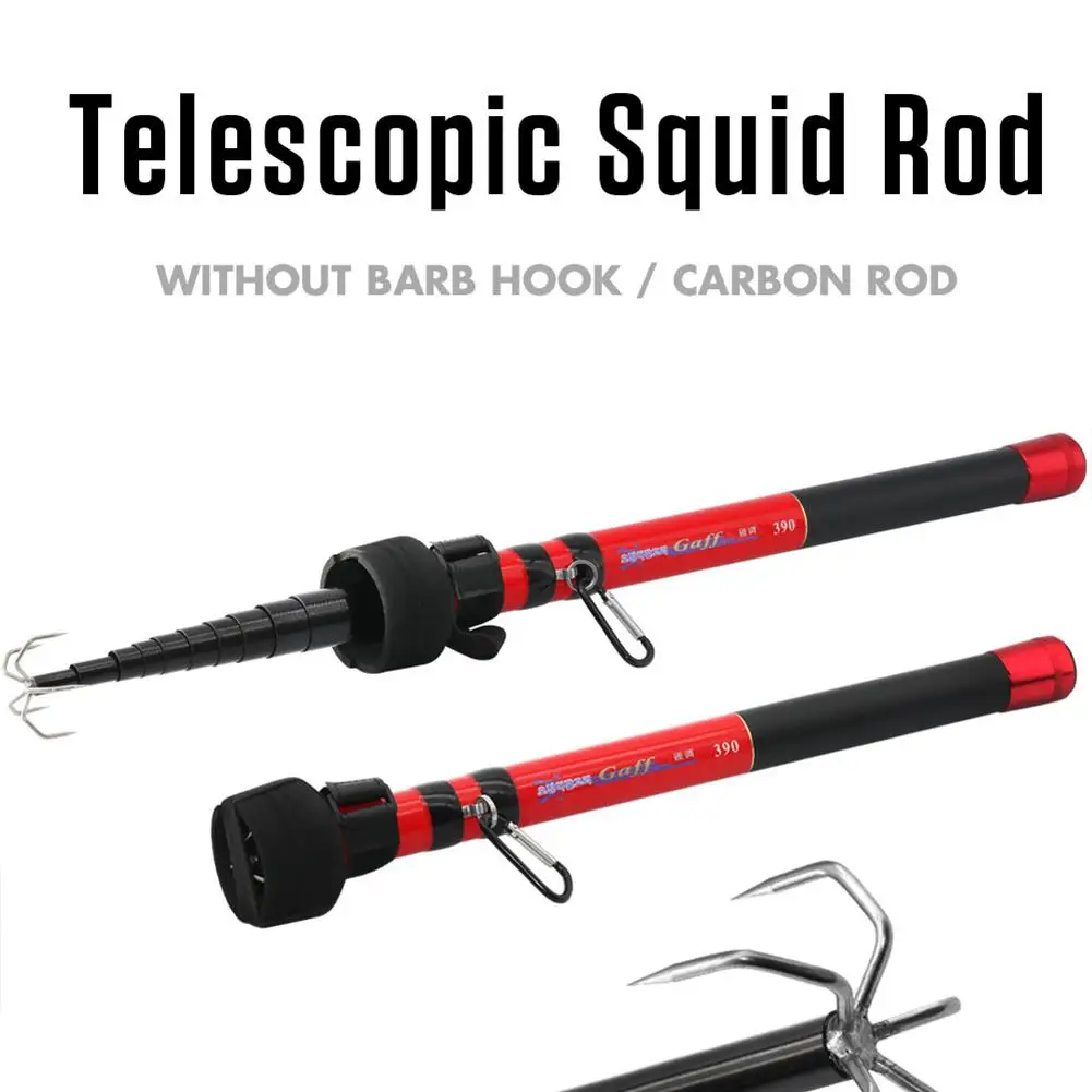 Portable Telescopic Fishing Rod With Hook Carbon Fiber Squid Rod Fishing Accessories