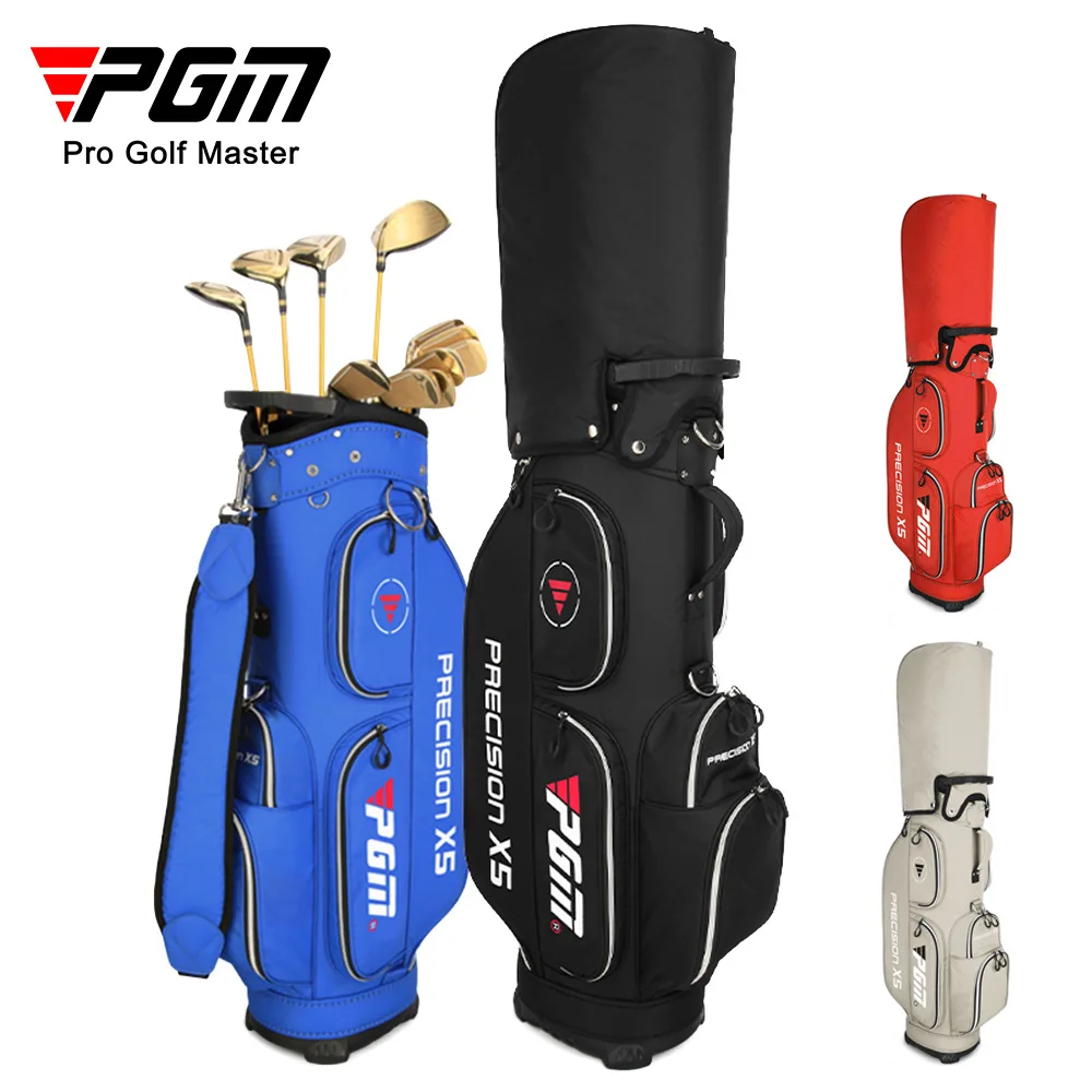 PGM Golf Standard Ball Bag Professional Leather PU Waterproof Golf Cart Club Airbag High Capacity Package With Wheel QB029 new