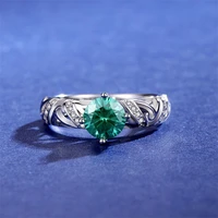 sherich 2022 new high carbon diamond glitter ring emerald 1 carat sterling silver women anniversary elegant jewelry
