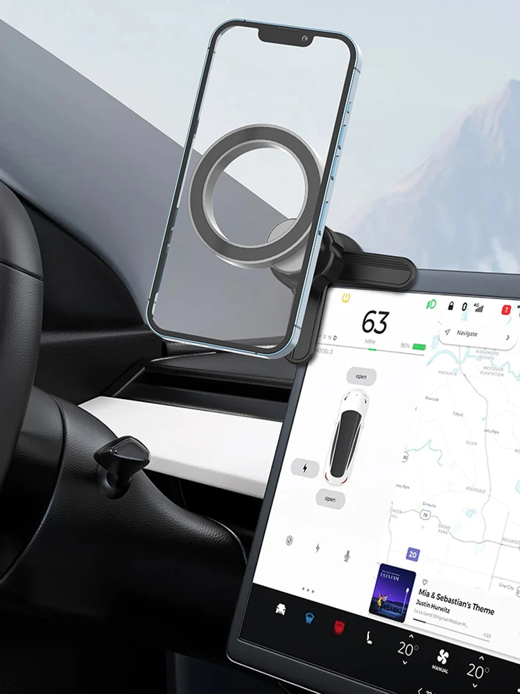 Автомобильное крепление для телефона Tesla Model 3 экран вращение на 360 градусов