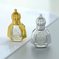 refillable bottles gold arabic crystal oil bottles attar oud glass perfume bottles with roller dropper sticker