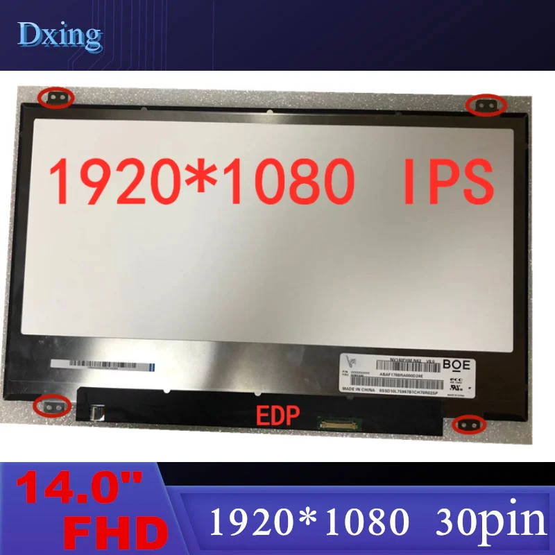 14.0 inch IPS Laptop LCD Screen NV140FHM-N62 Fit N140HCE-EN1   72% NTSC LED Display Panel Replacement FHD1920x1080 30pin