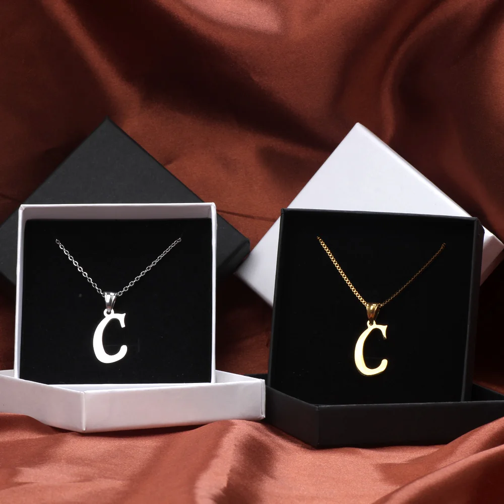 

Brand New Letter C Necklace Stainless Steel Necklace High Quality Pendant Necklace Women Men Charm Jewelry Gift DIY