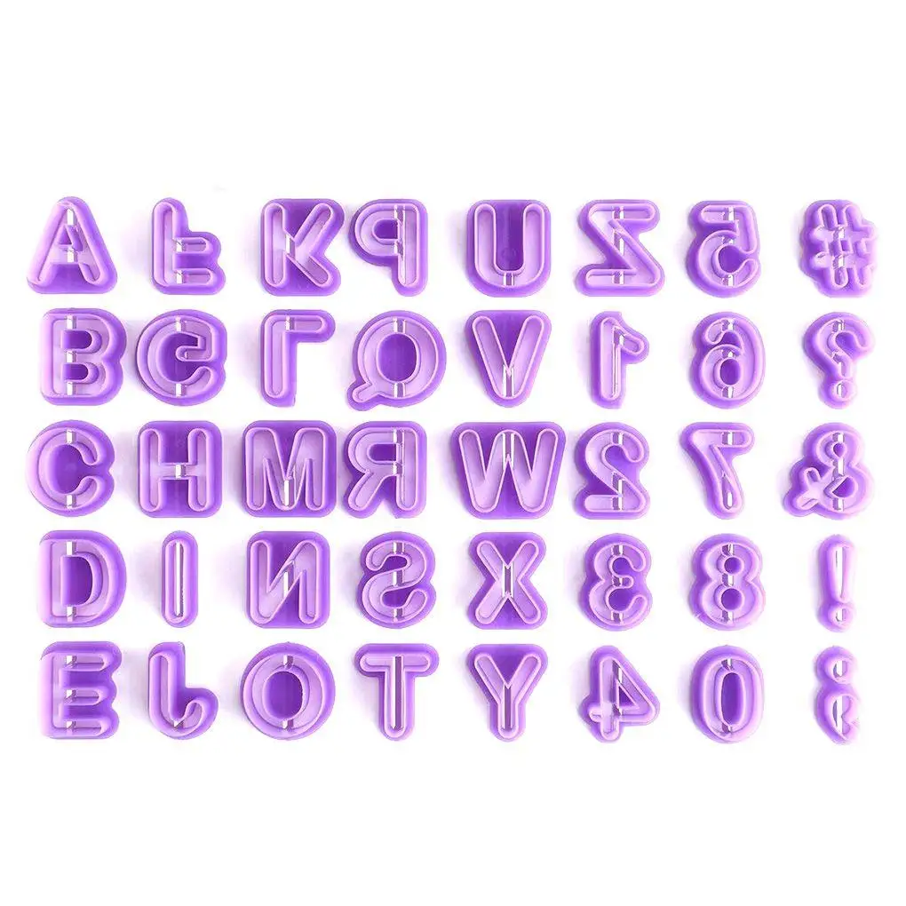 

40PCS English Letter Number Font Alphabet Cutter Number Cookie Cutter Fondant Cake Biscuit Baking Tool Decorating Fondant Mold