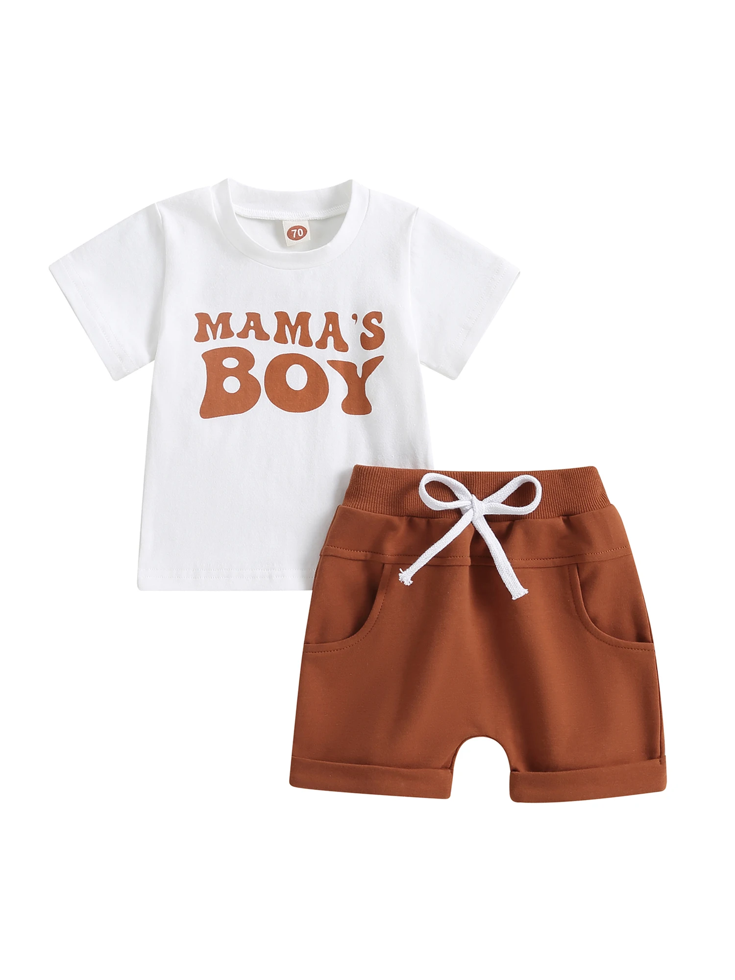 Newborn Baby Boy Summer Clothes Short Sleeve Letter Print T Shirt Tops Elastic Infant Shorts Cute Toddler Outfit