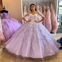 light purple princess quinceanera dress puffy ball gown sweet 15 16 dress graduation prom gowns vestidos de 15 a%c3%b1os