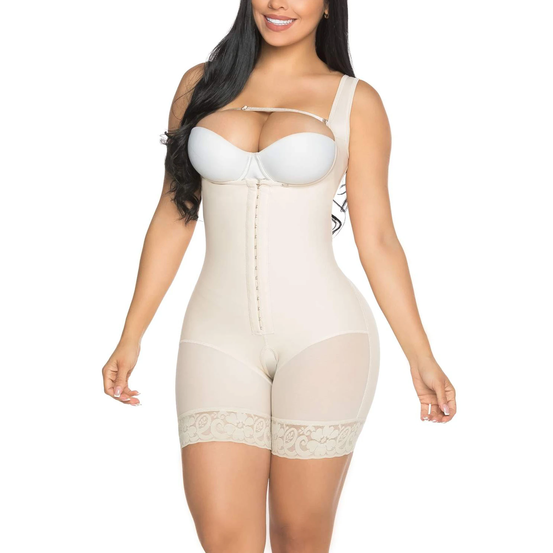 Open Breasted Sleeveless Bodysuit Open Breasted Button Up Shapewear Open Bust Body Shaper for a Sexy Look