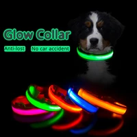 usb chargingbattery replacement led dog collar anti lost collar for dogs puppies dog collars leads led supplies pet products