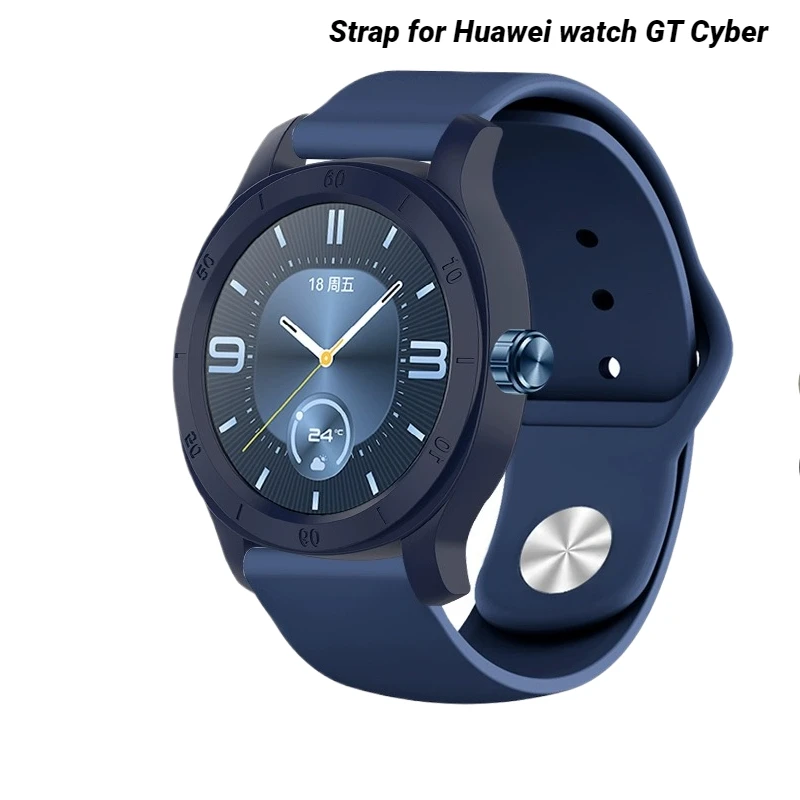 Силиконовый ремешок для Huawei watch gt cyber с чехлом спортивный часов HUAWEI GT Correa браслет