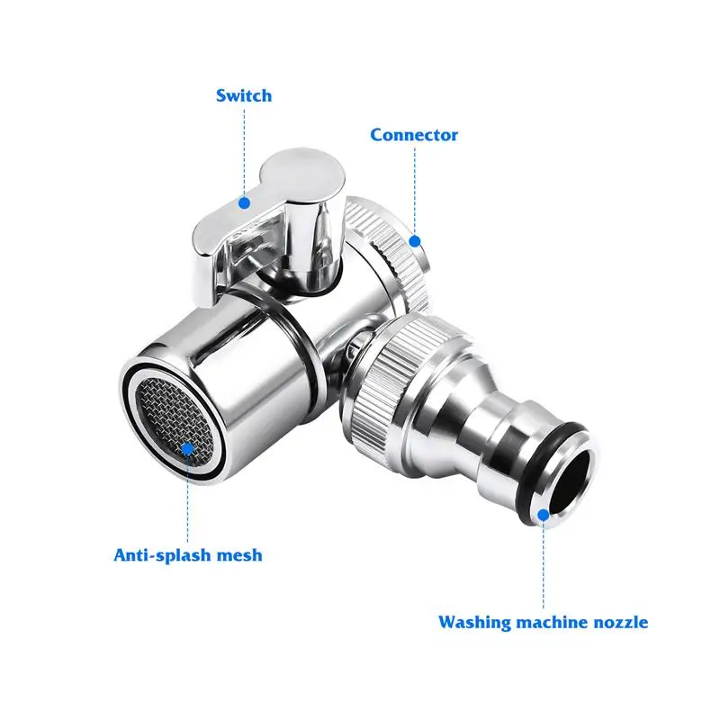

1 Set Multipurpose Copper Faucet Splitter Faucet Hose Adapter for Dishwasher Washing Machine Bathroom