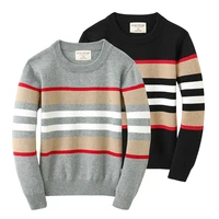 spring autumn stripe casual sweaters crewneck kids soft wool clothing boys girls sweaters kids knitting pullovers