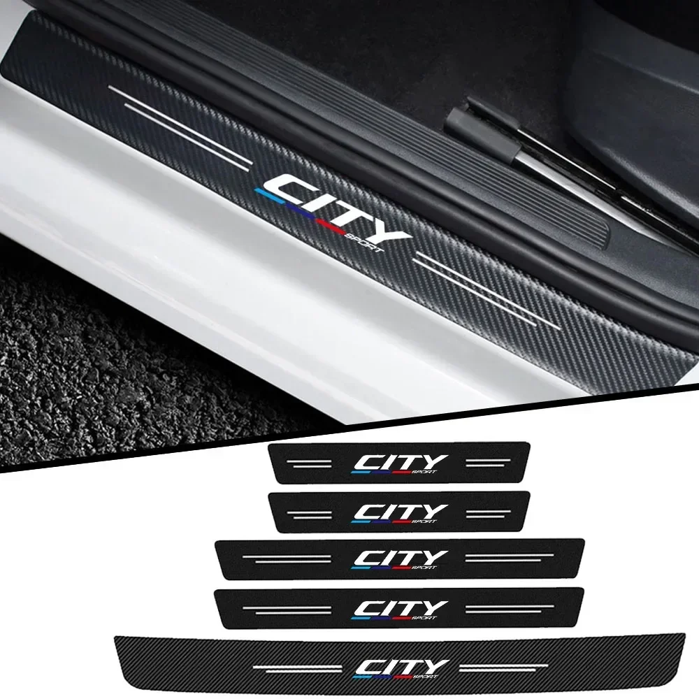 Защитная пластина из углеродного волокна для Honda CITY с логотипом багажника задний