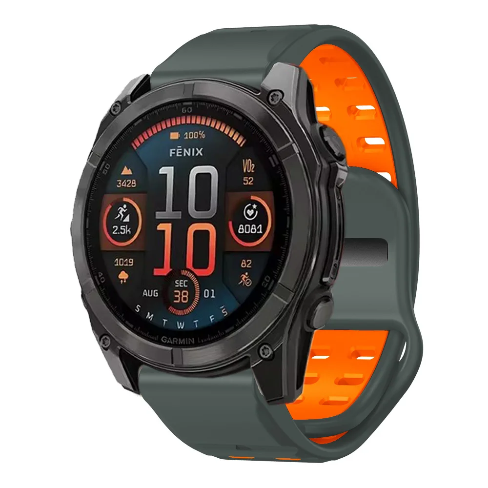 Фото Ремешок Quickfit 26 мм, 22 мм для часов Garmin Fenix 8 51 мм 47 мм 7X 6X Epix Pro 5X Enduro 3 2 Быстросъемный силиконовый браслет №4
