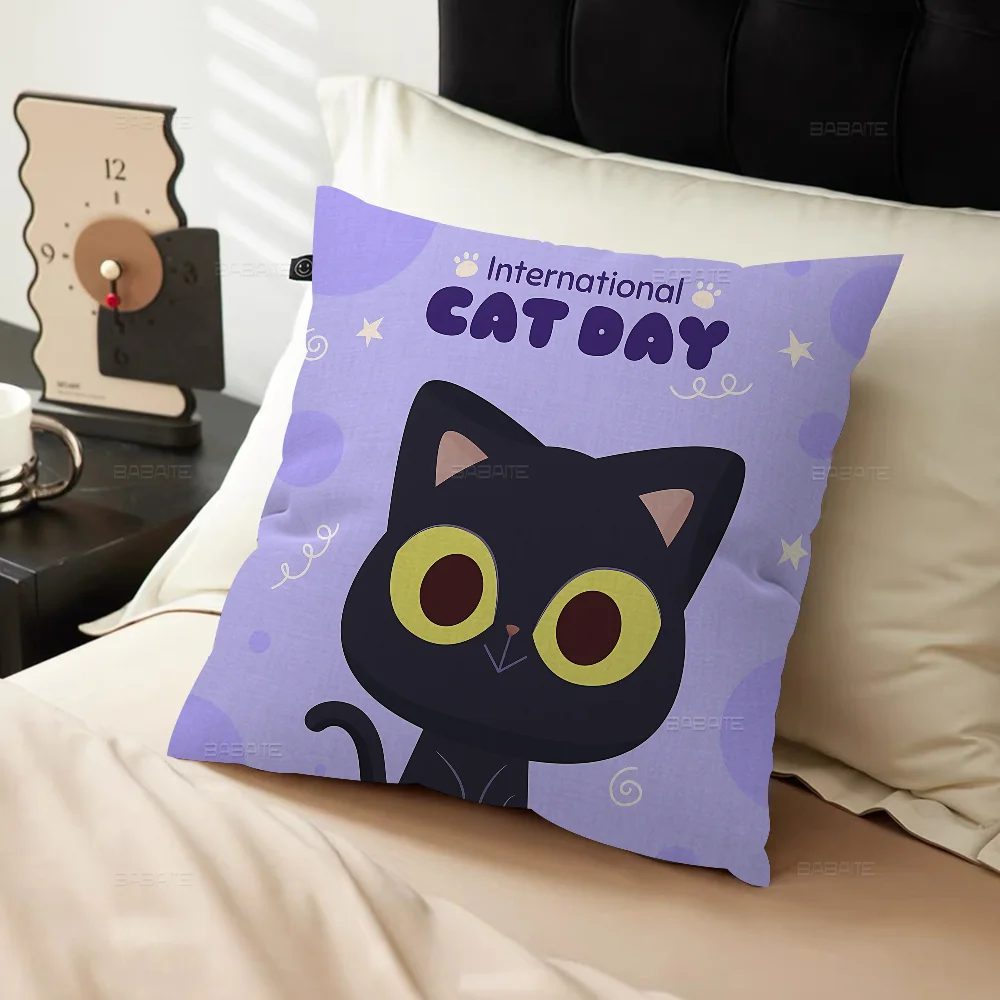 Cute Cat Pillow Gifts Home Office Furnishings Bedroom Sofa Car Cushion Cover Case 45x45cm