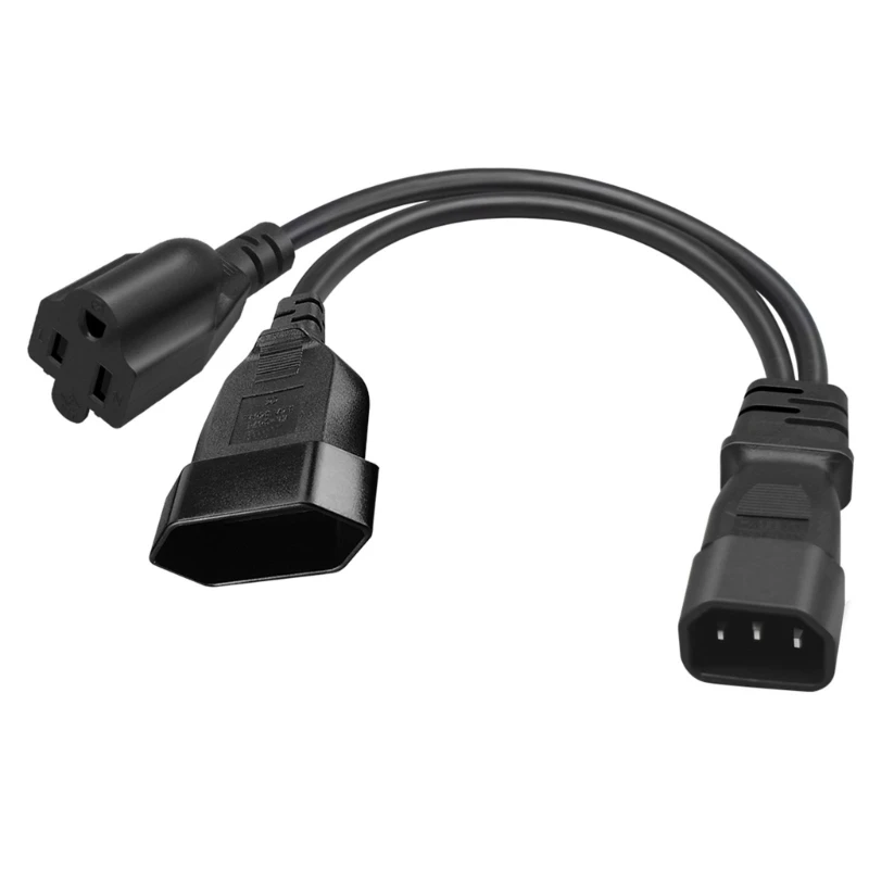 

IEC320 C14 to Nema 5-15R+EU4.0mm AC-Power Adapter Cable, 3 Terminals Male to Female Power Connector Cord Wire
