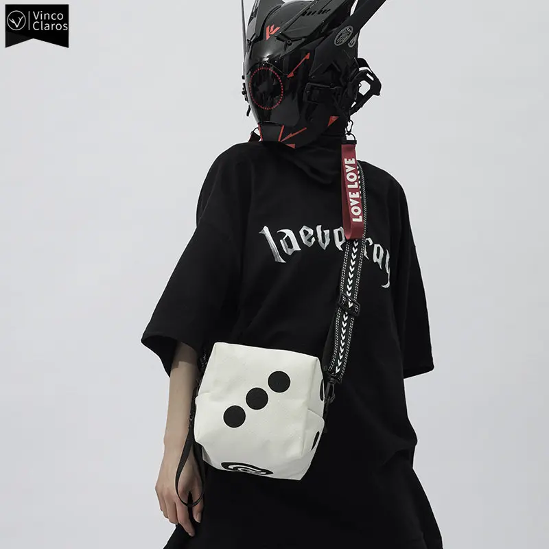 VC Trend Streetwear Dice Shoulder Bag Man Hip Hop Youth Unique Style Small Sling Bag Messengers Bags for Men Mens Satchel Purse