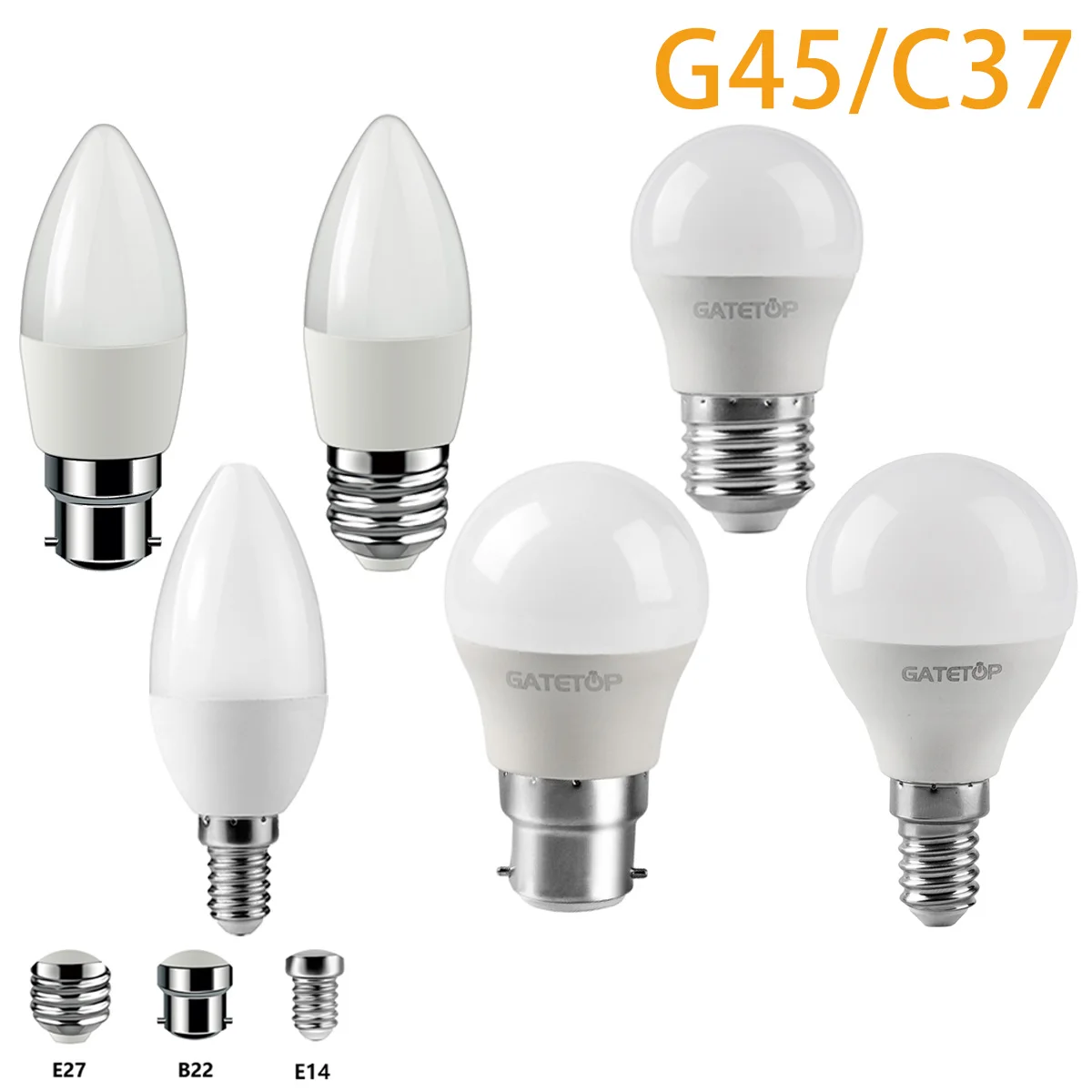 Энергоэффективная Светодиодная лампа для гольфа G45 C37 E14 E27 B22, 6 шт., 3 Вт, 5 Вт, 6 Вт, 7 Вт, В переменного тока, В переменного тока, для украшения дома