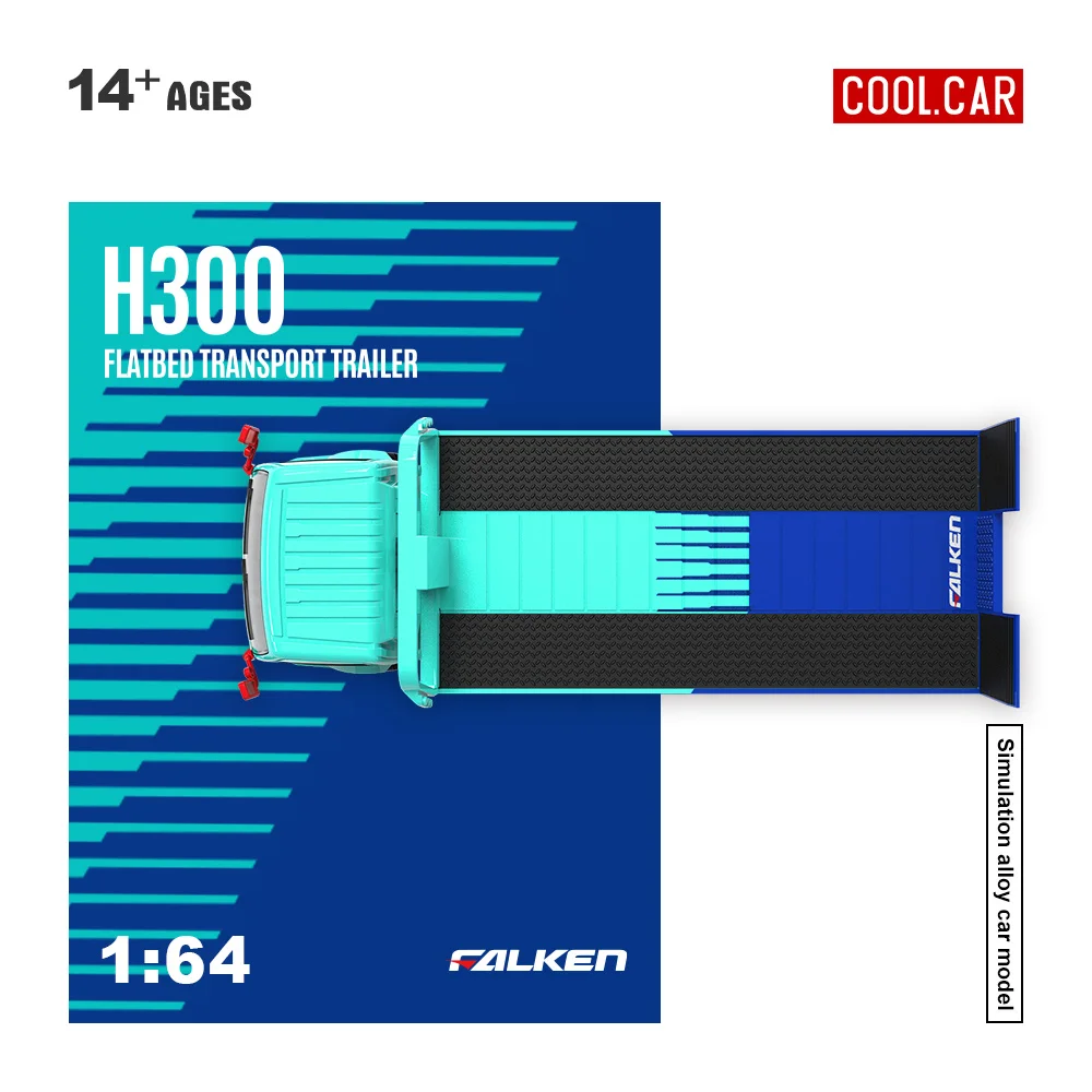 Фото Коллекционная модель автомобиля Cool Car 1:64 Falken Painting H300: Симуляция грузовика-платформы из сплава для коллекции, демонстрации и подарка №4