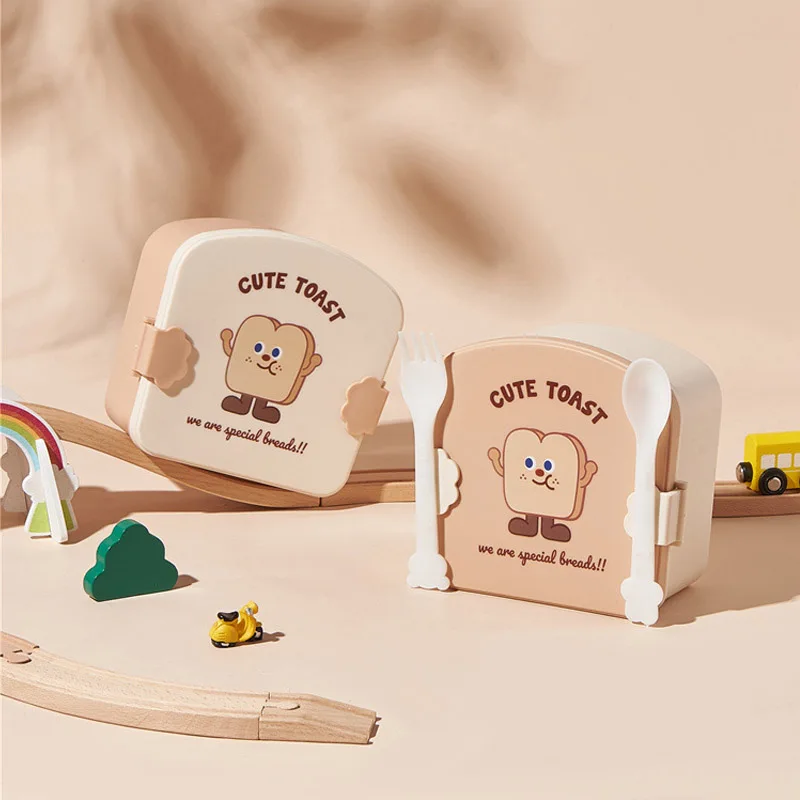 

Printed Fork Food Burger Spoon Portable Bento With Box Cute Box Lunch Kids Students Children For Creative Container