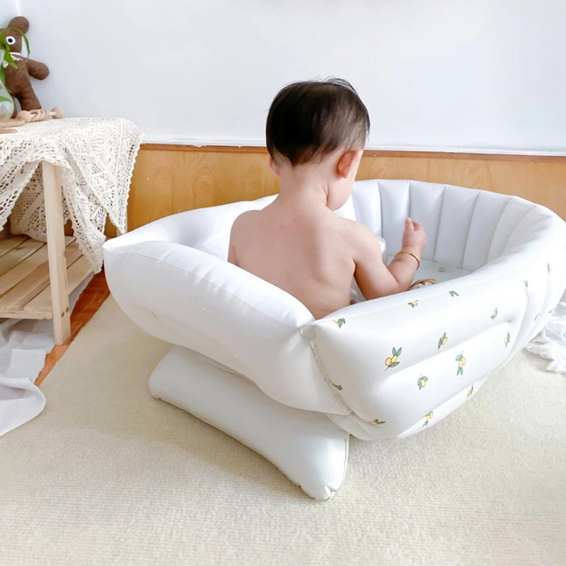 

Portable Baby Bathtub 90x55cm Infant Shower Tub Inflatable Swimming Pool for Kid Mommy's Helper Bathtub