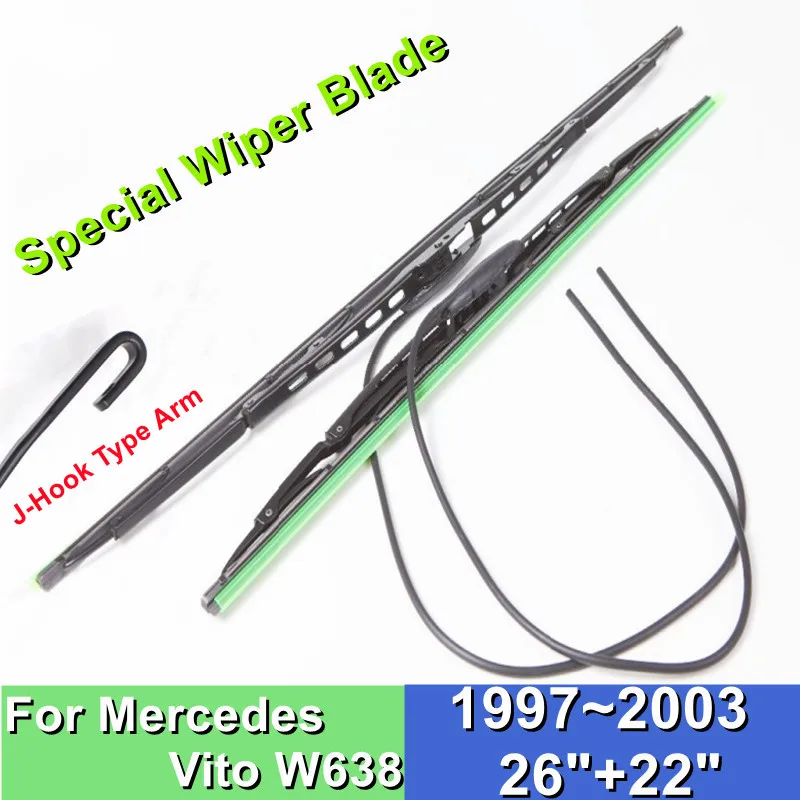 

Wiper Blade For Mercedes-Benz Vito W638 26"+22" Car Windshield Windscreen Rubber 1997 1998 1999 2000 2001 2002 2003