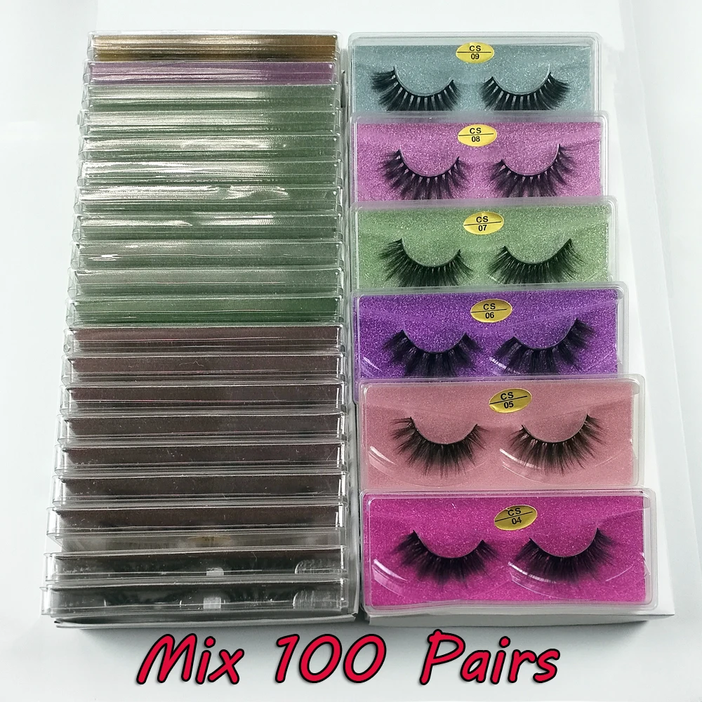 Mink Eyelashes Bulk Wholesale 20/30/50/100 Pairs Fluffy Wispy Natural Long False Eyelashes Makeup Fake Lash 3d Mink Lashes Pack