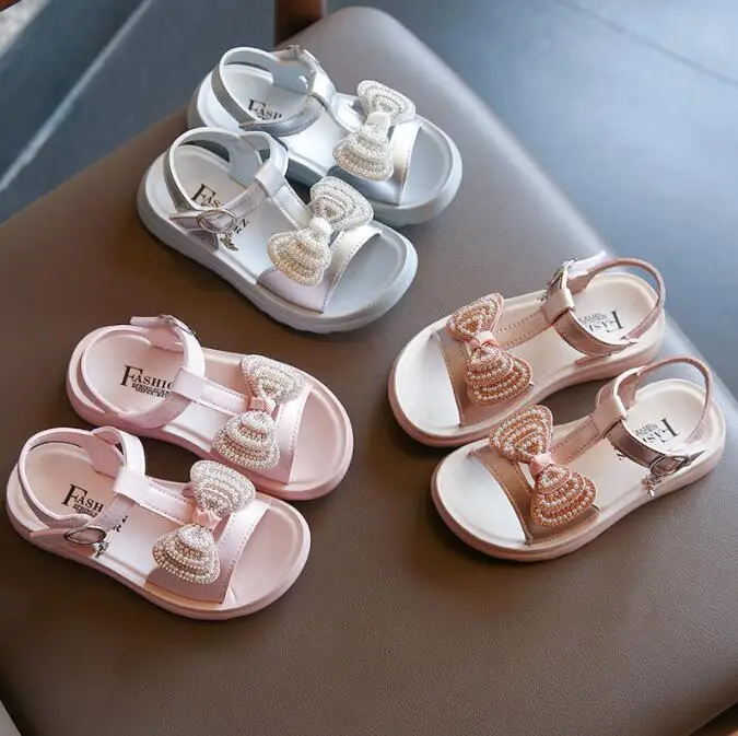 

Baby Girls Shoes Princess Fashion Sequins Low Heel Summer Girls Sandals Cute Bowknot Kids Girls Party Leather Shoes size 22-37