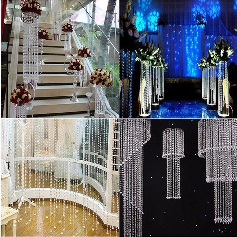 Crystal Road Bead Curtain Plastic Crystal Curtain Door Festive Party Home Wedding Decoration High Quality Durable Supplies images - 6