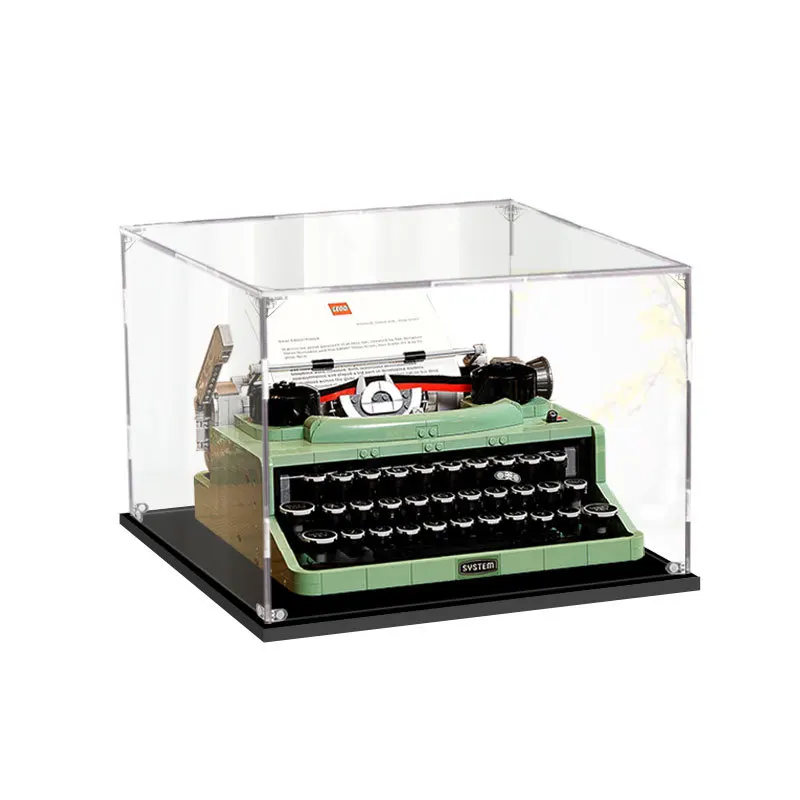 

35 x 30 x 20cm 2mm Assembly Acrylic Display Box for 21327 Vintage Typewriter Building Blocks Showcase Blocks Accessories No Glue