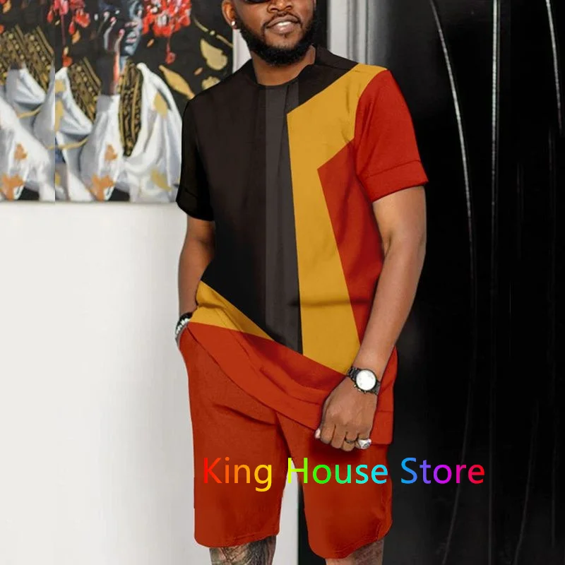 Men's TShirts Shorts Tracksuit 2 Piece Set 3D Fashion Oversized Sportwear Casual Short Sleeve Streetwear Men Clothing Outfit Set