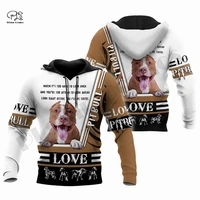 plstar cosmos newest 3d print pitbull lover pet dog animal harajuku streetwear casual unique unisex hoodiessweatshirtzip style
