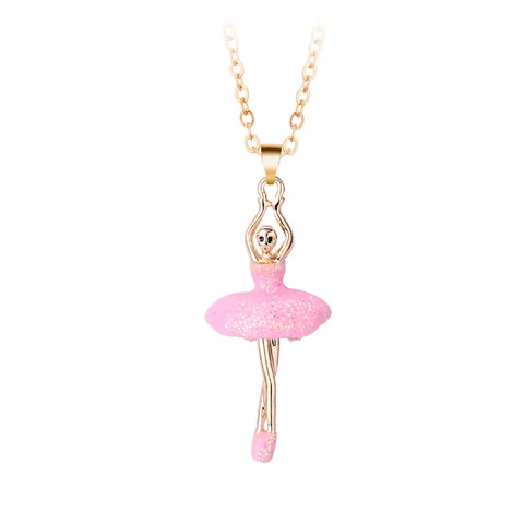 Lovecryst 1Pcs Top Ranking Best Friend Necklace Ballet Skirt Necklace for Girls BFF Friendship Jewelry Gift