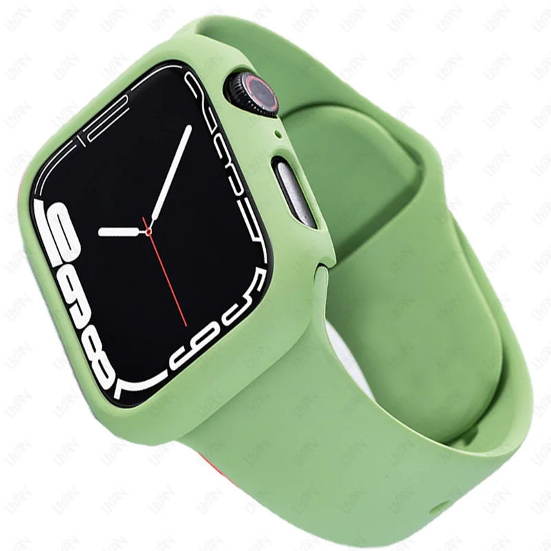 Силиконовый чехол для Apple Watch Series 7 6/5/4/3/2/SE защитная задняя крышка из ТПУ iWatch Edition 44