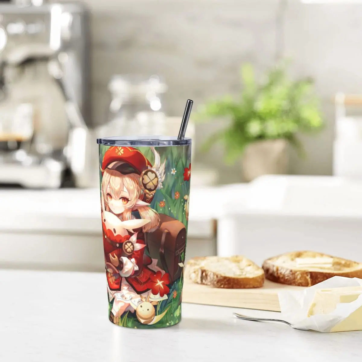 Термокружка с крышкой и соломинкой 20 унций