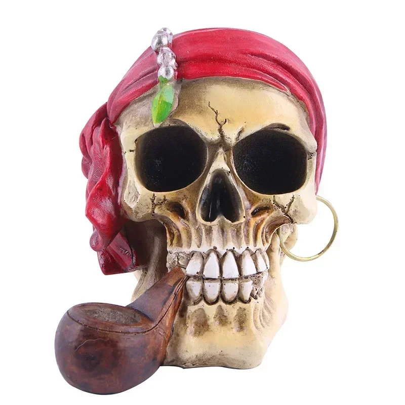 Смоляные статуи для рукоделия VILEAD 16 см с черепом трубкой аксессуары дома и офиса