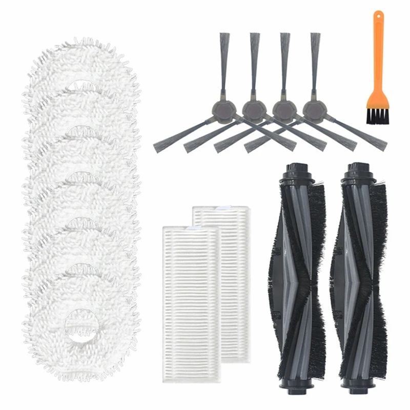 

AD-15Pcs Replacement Kit For Ecovacs Deebot N9 N9+Robot Vacuum Cleaner Parts Washable Main Side Brush Mop Cloth HEPA Filter