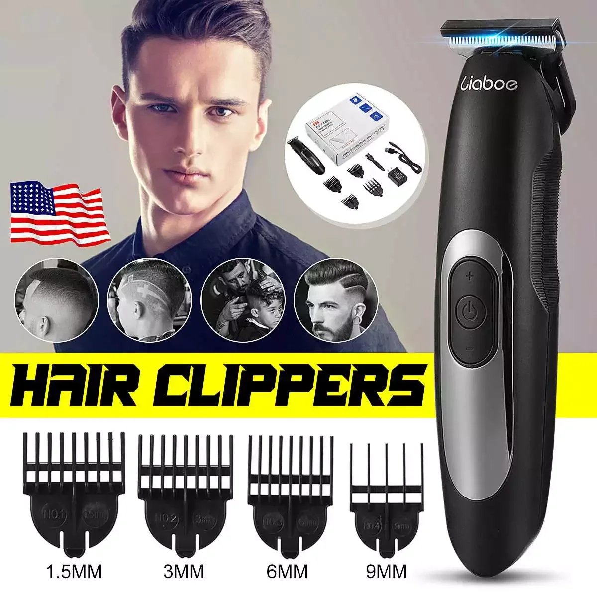 

Профессиональная Водонепроницаемая Беспроводная Машинка для стрижки волос NEW2023, Аккумуляторный триммер с ЖК-экраном, регулируемый триммер...