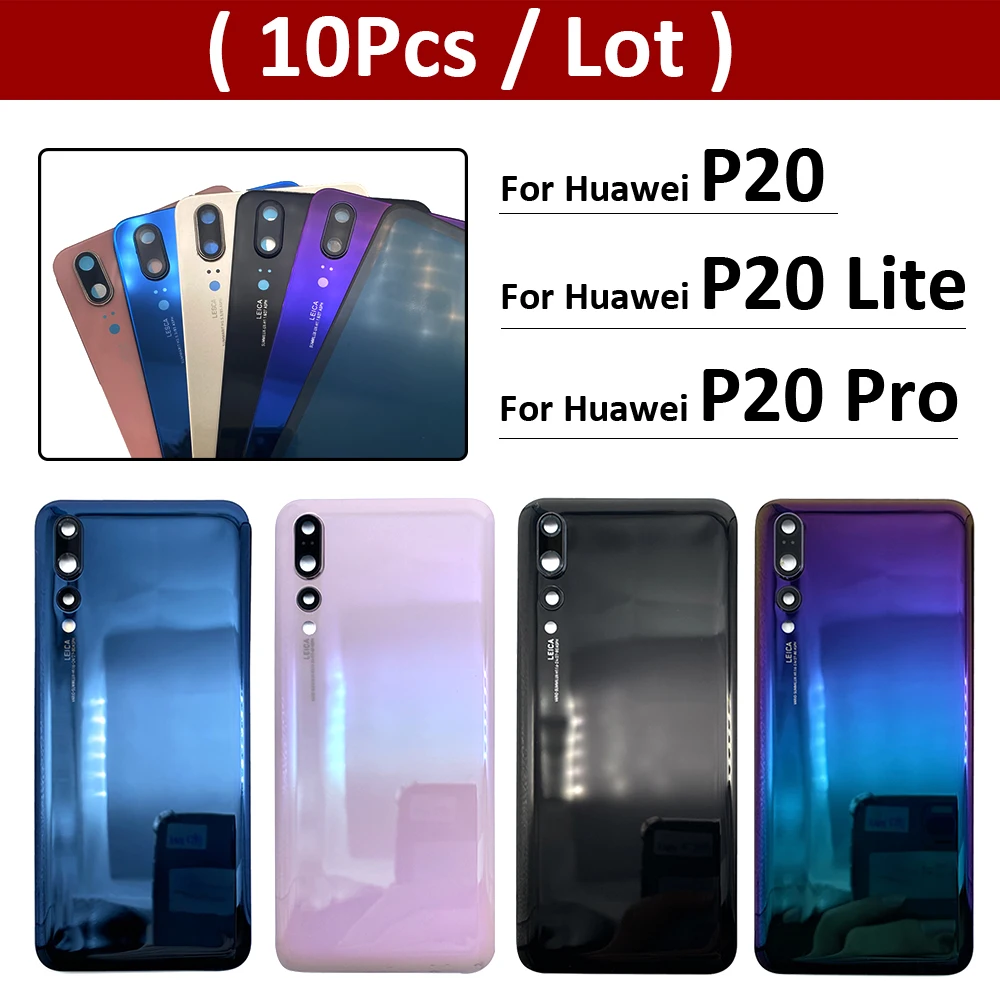 

10 шт./партия, Задняя стеклянная крышка для Huawei P20 Lite Pro, задняя крышка батарейного отсека